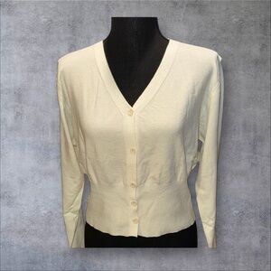 Ivory Cardigan Sweater Women's Size XXL